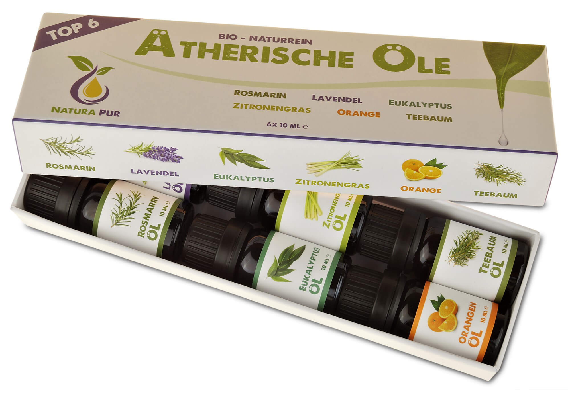Aromatherapie Set Initiation - Diffuser & 3 Ätherische Öle 100% BIO